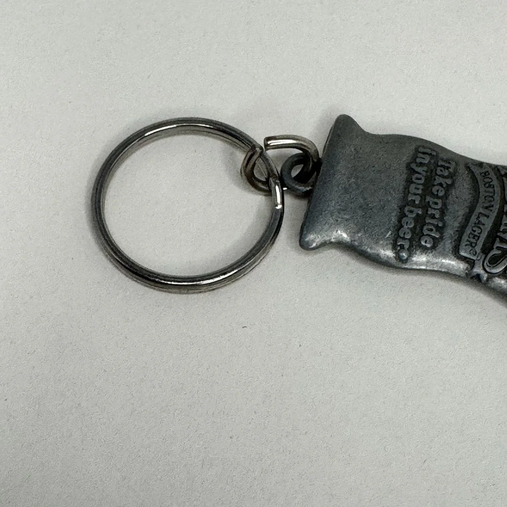 Samuel Adams Boston Lager‎ Bottle Opener Keychain Vintage Pewter Tone Barware